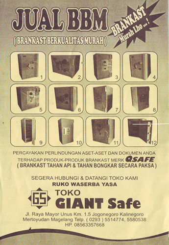 Brankas Magelang Toko Giant Safe